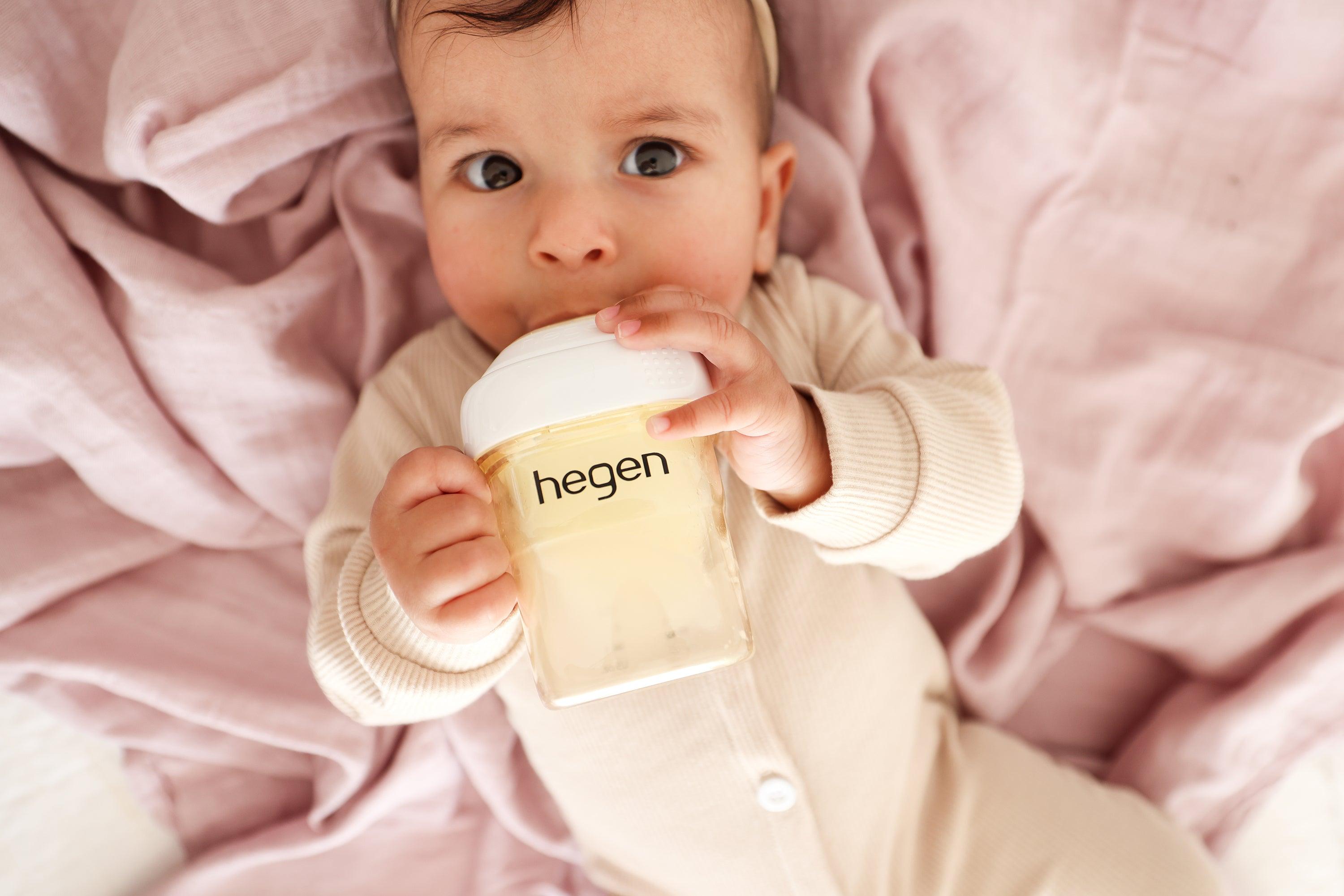 baby using hegen bottle