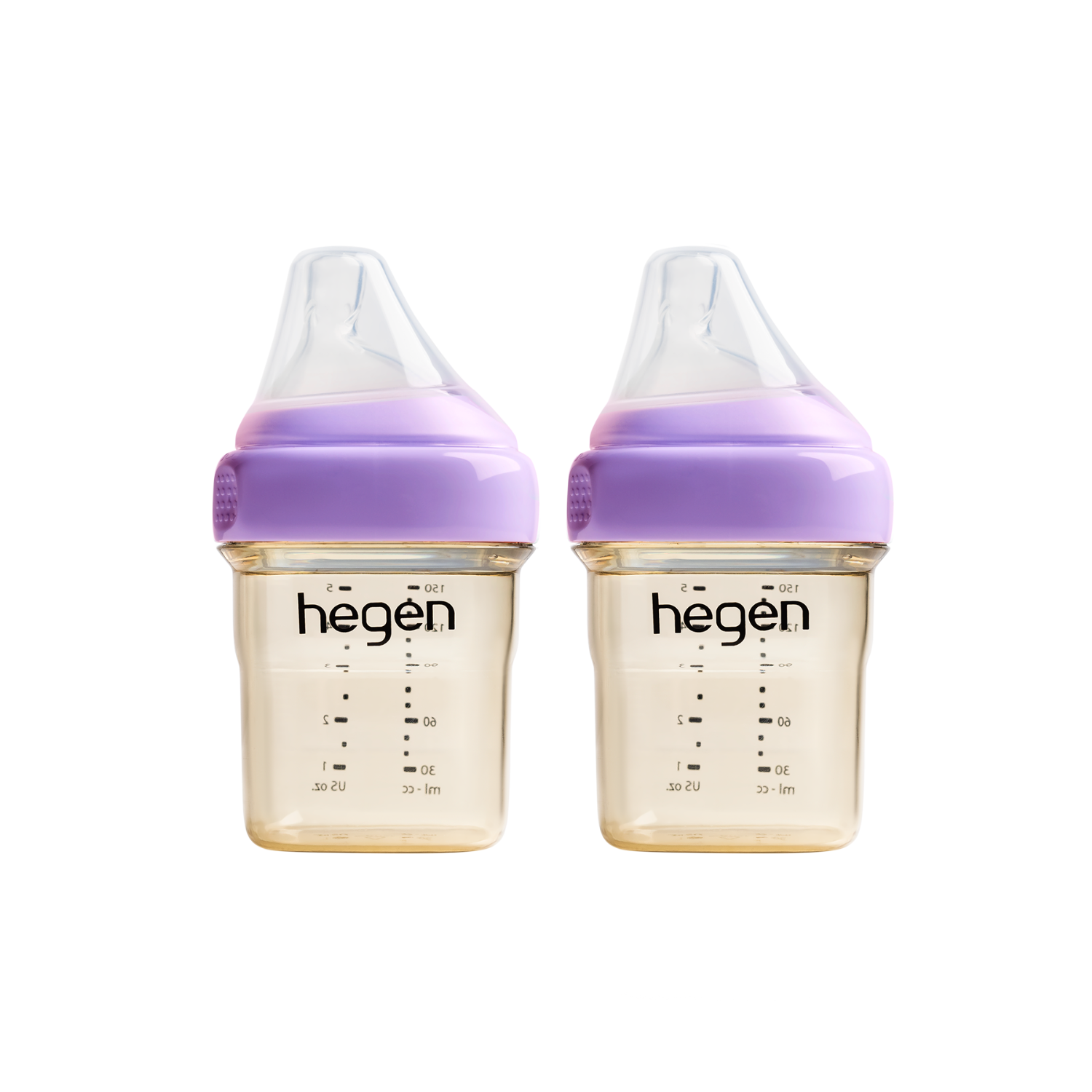 Hegen PCTO™ 150ml/5oz Feeding Bottle PPSU PURPLE 2-Pack with 2 x Slow Flow Nipple (1 to 3 months)