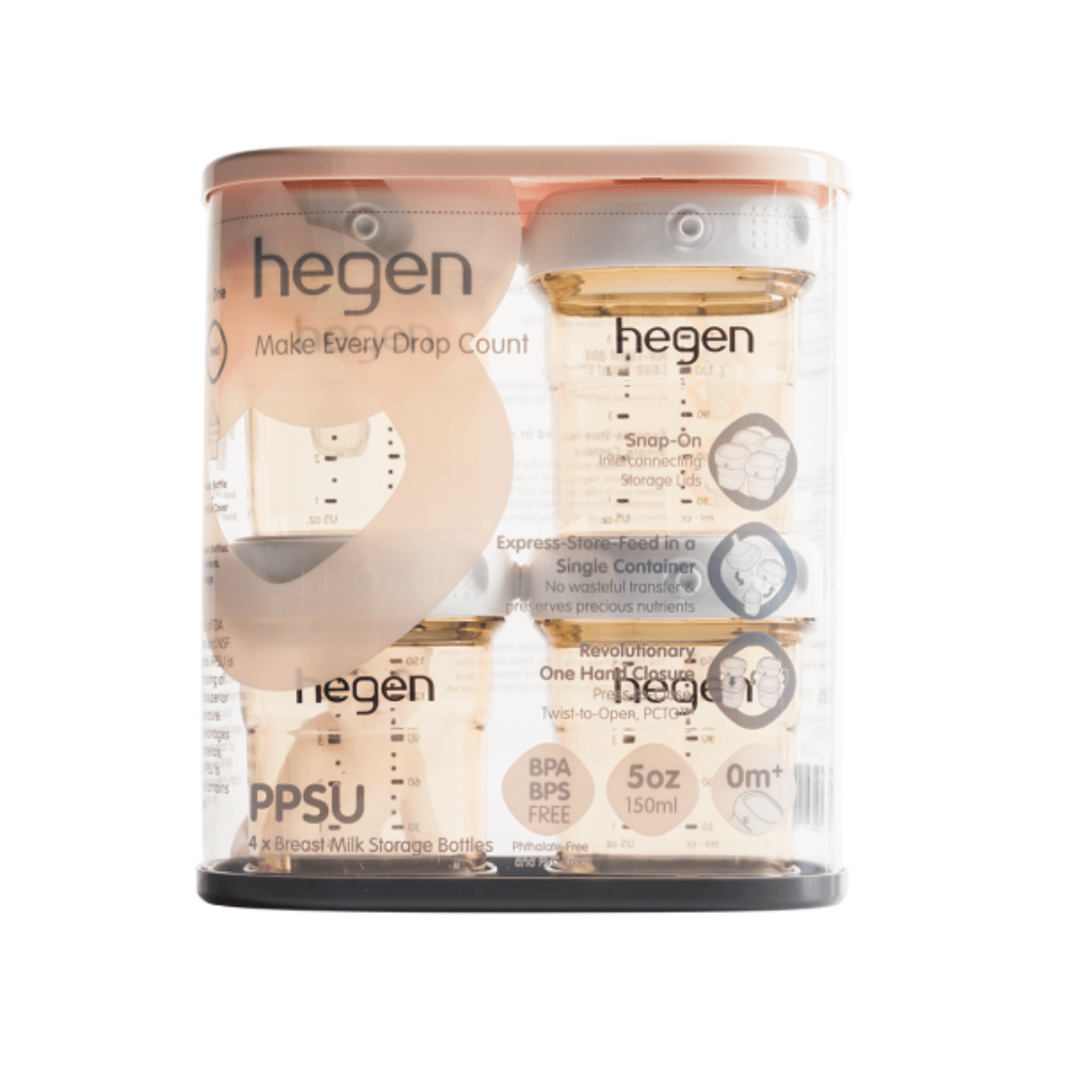 Hegen PCTO™ 150ml/5oz Breast Milk Storage PPSU, 4-Pack - hegen.us