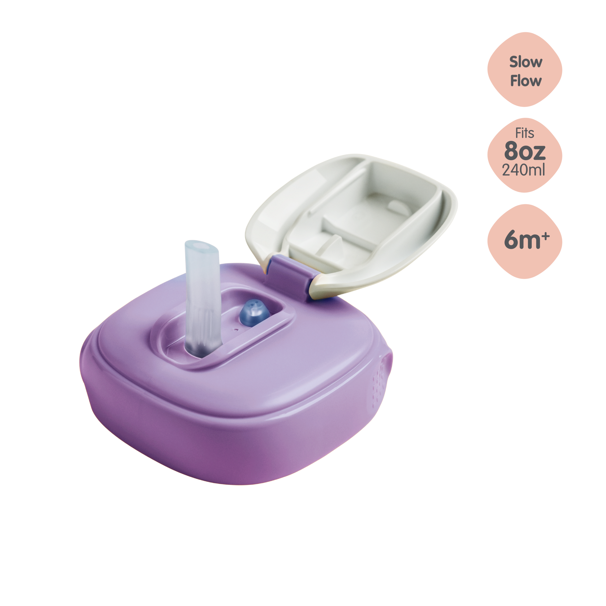 Hegen PCTO™ Straw Spout Purple (Slow Flow) - 6 months and above (Only for 8oz/240ml)
