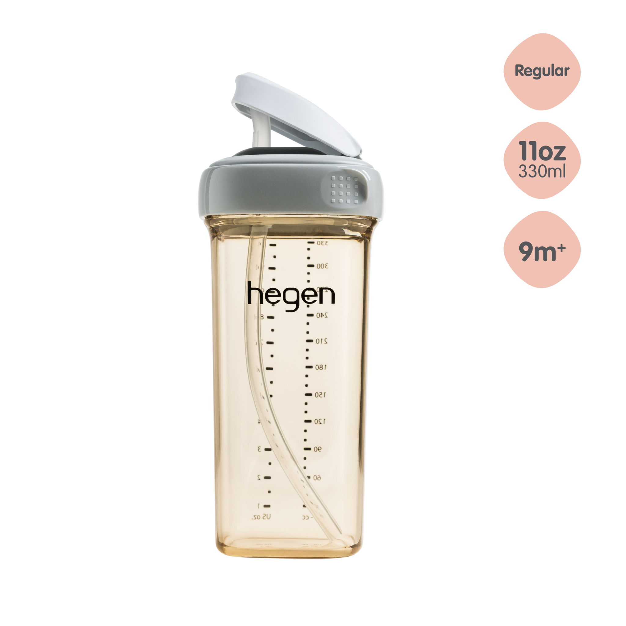 Hegen PCTO™ 330ml/11oz Straw Cup PPSU Grey (9 months and above) NEW
