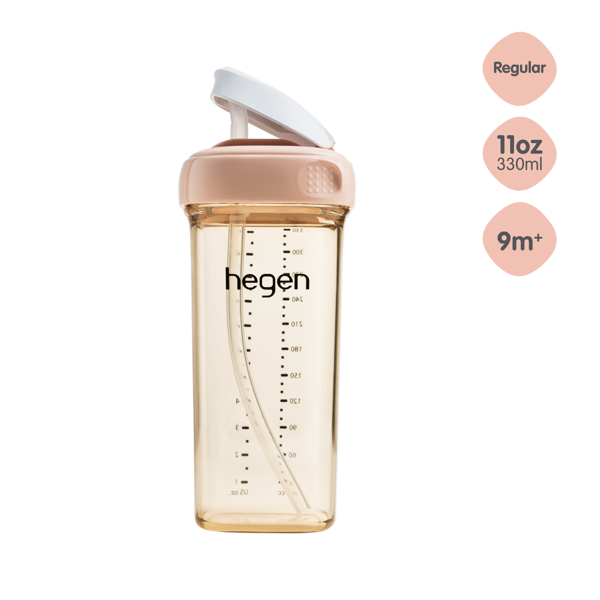 Hegen PCTO™ 330ml/11oz Straw Cup PPSU Pink (9 months and above) NEW