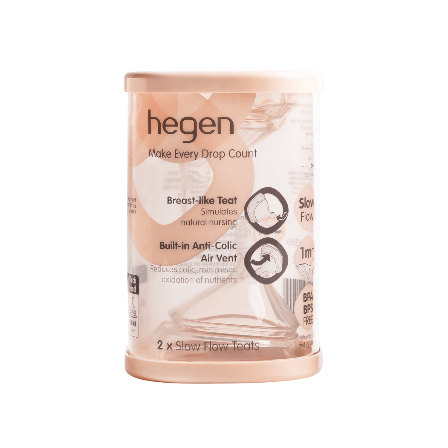 Hegen Teat Slow Flow, 2-Pack (1 to 3 months) - hegen.us