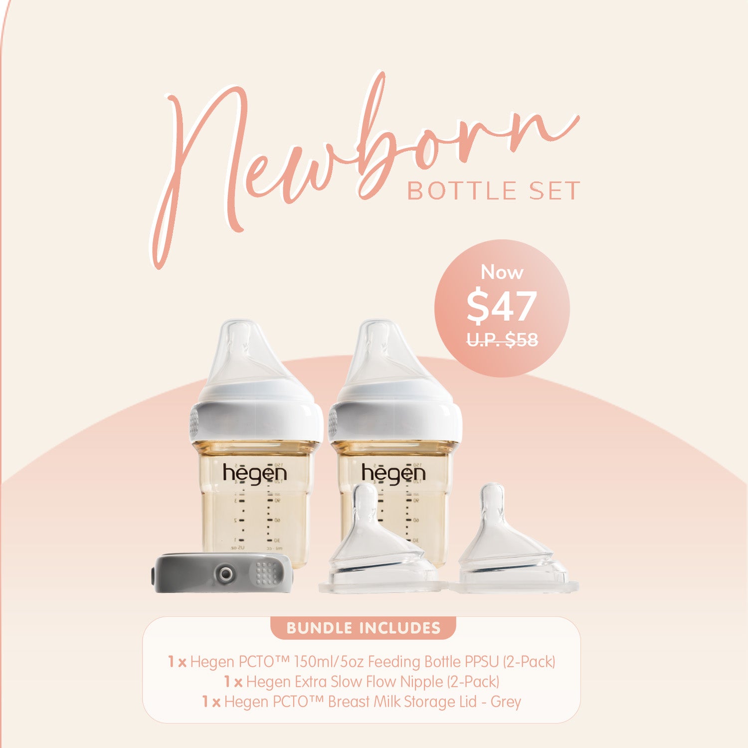 Hegen Newborn Bottle Set (suitable for 0 to 3 months)