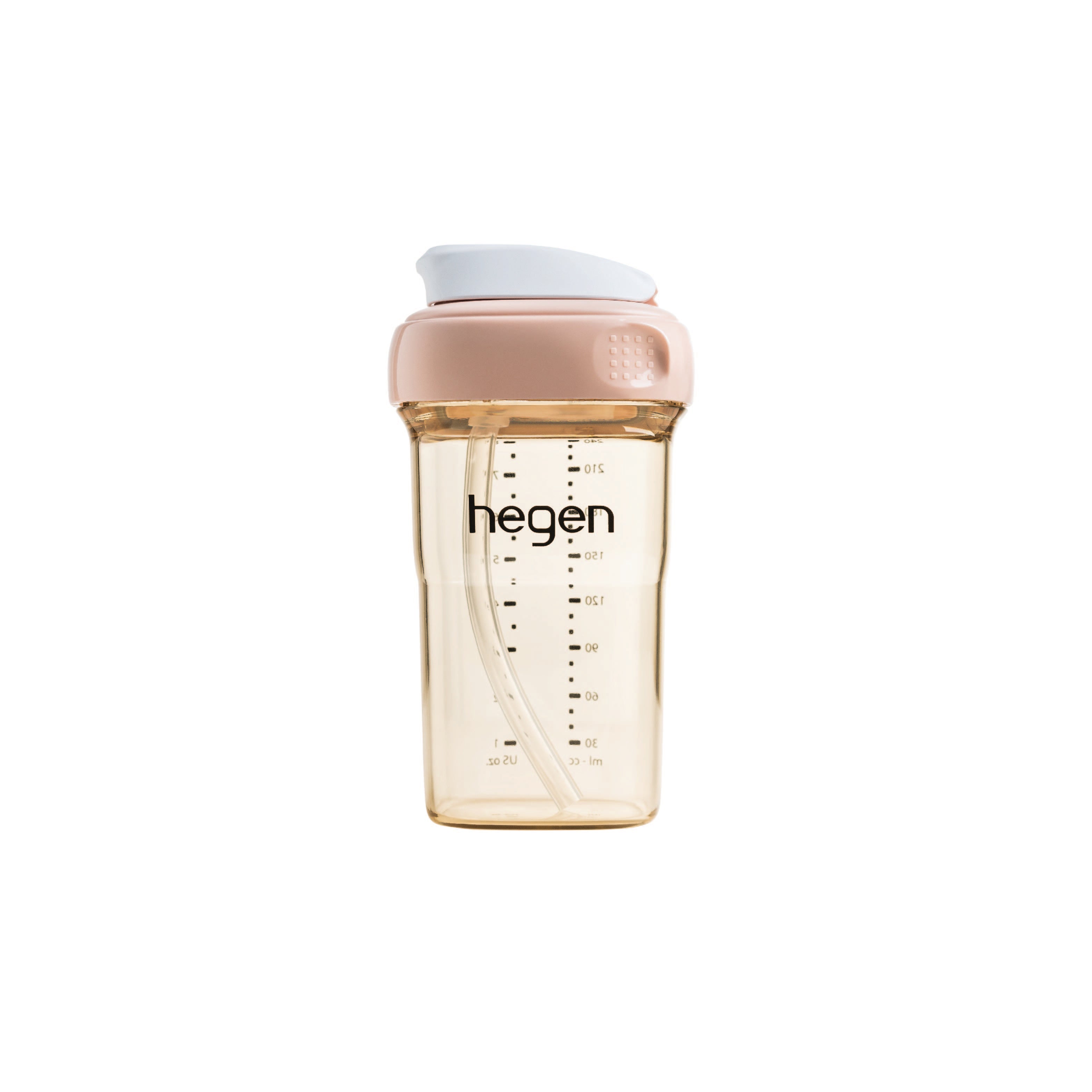 Hegen PCTO™ 240ml/8oz Straw Cup PPSU Pink (Slow Flow) - 6 months and above