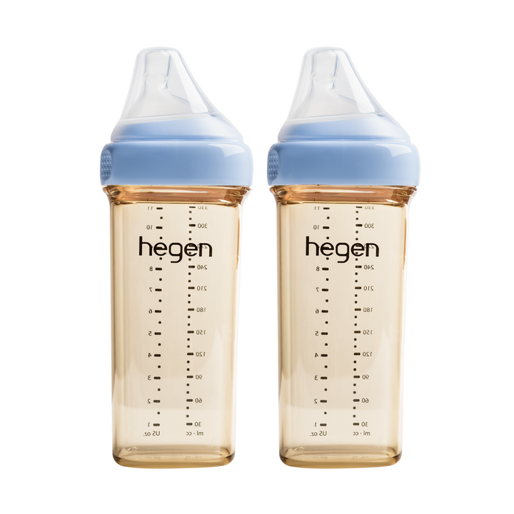 Hegen PPSU Baby Bottle - 6 Months Plus - 330ml/11oz - Blue - 2-Pack
