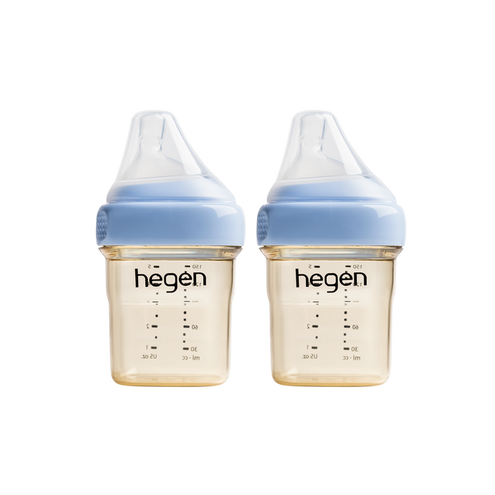 Hegen PPSU Baby Bottle - 1 to 3 Months 150ml/5oz - Blue - 2-Pack