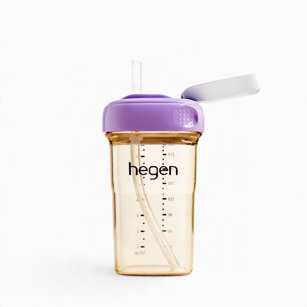 Hegen PPSU Straw Cup - 6 Months Plus - 240ml/8oz - Purple