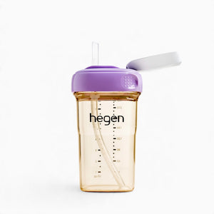 Hegen PPSU Straw Cup - 6 Months Plus - 240ml/8oz - Purple