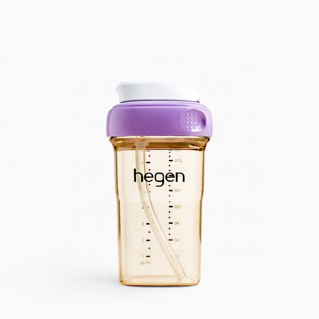 Hegen PPSU Straw Cup - 6 Months Plus - 240ml/8oz - Purple