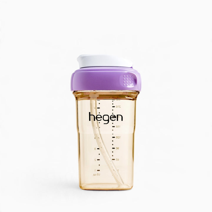 Hegen PPSU Straw Cup - 6 Months Plus - 240ml/8oz - Purple