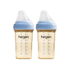 Hegen PPSU Baby Bottle - 3 to 6 Months - 240ml/8oz - Blue - 2-Pack