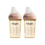 Hegen PPSU Baby Bottle - 3 to 6 Months - 240ml/8oz - Pink - 2-Pack