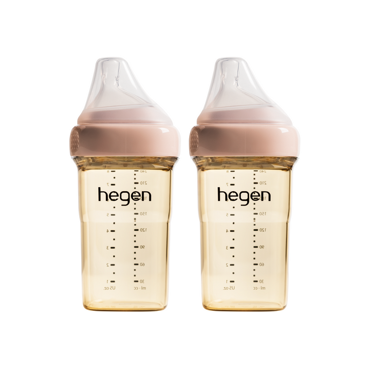 Hegen PPSU Baby Bottle - 3 to 6 Months - 240ml/8oz - Pink - 2-Pack