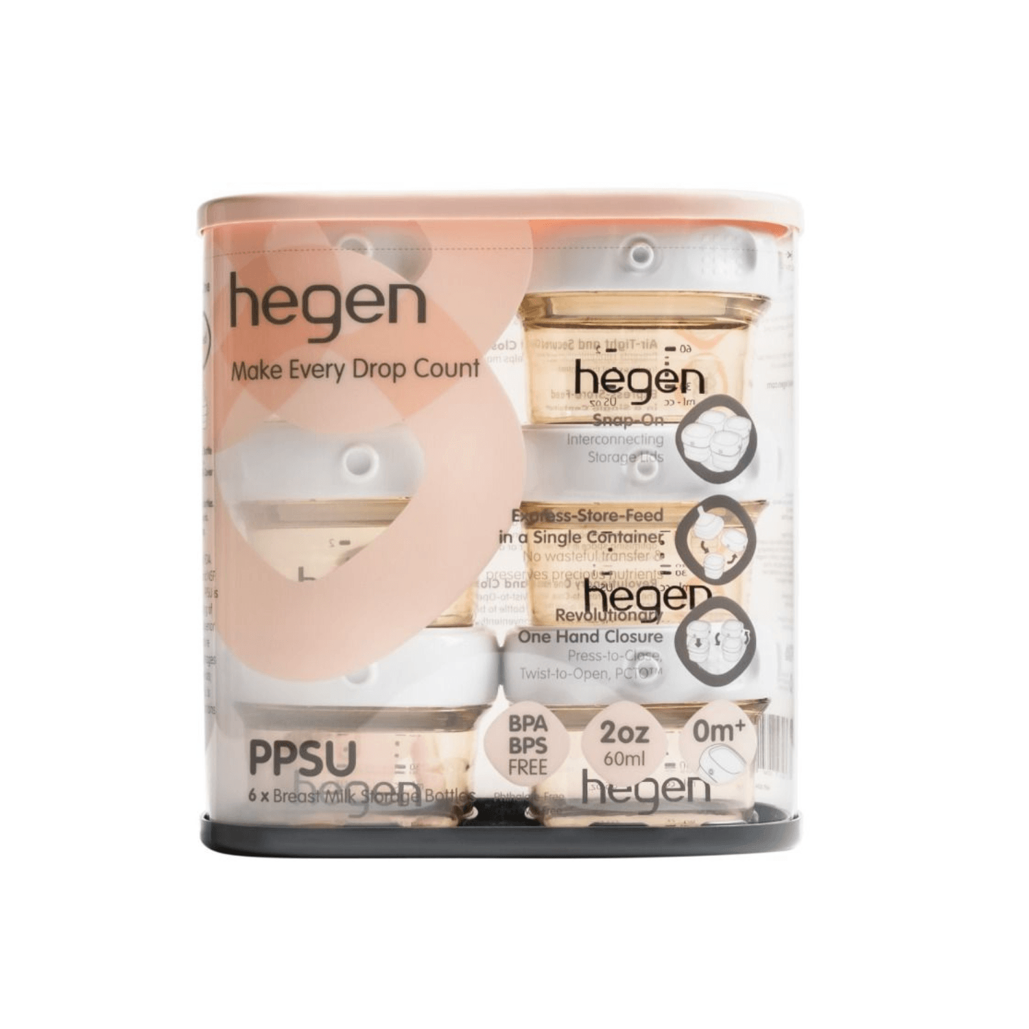 Hegen PCTO™ 60ml/2oz Breast Milk Storage PPSU, 6-Pack - hegen.us
