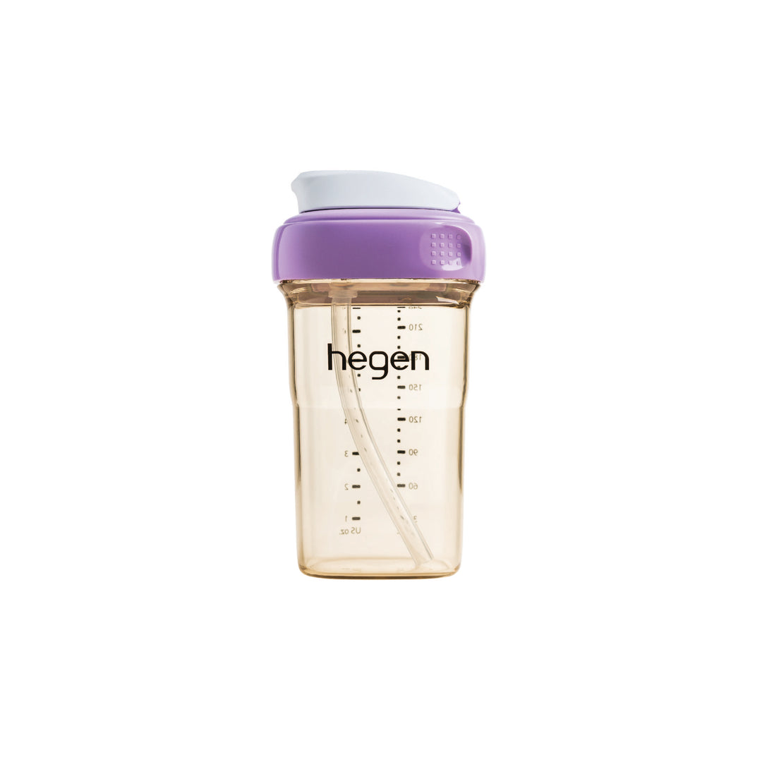 Hegen PPSU Straw Cup - 6 Months Plus - 240ml/8oz - Purple