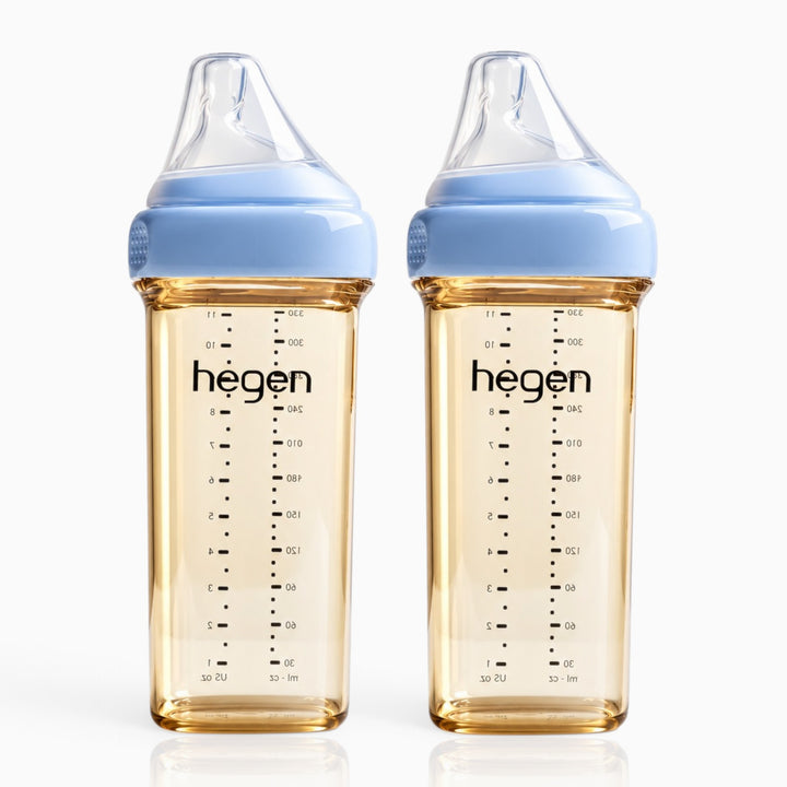 Hegen PPSU Anti-Colic Baby Bottle - 6 Months Plus - 330ml/11oz - Blue - 2-Pack
