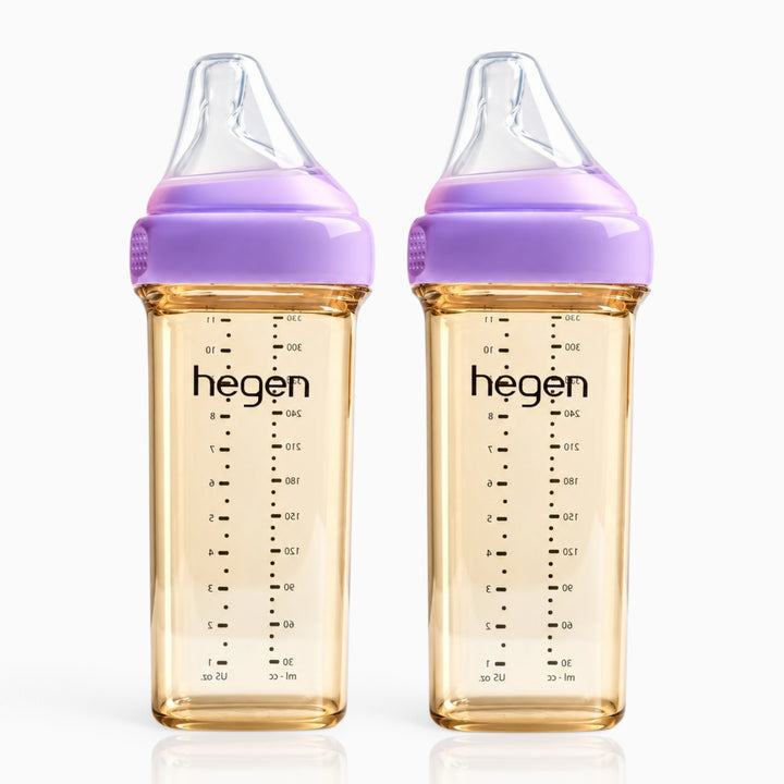 Hegen PPSU Anti-Colic Baby Bottle - 6 Months Plus - 330ml/11oz - Purple - 2-Pack