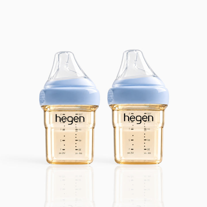 Hegen PPSU Anti-Colic Baby Bottle - 1 to 3 Months 150ml/5oz - Blue - 2-Pack