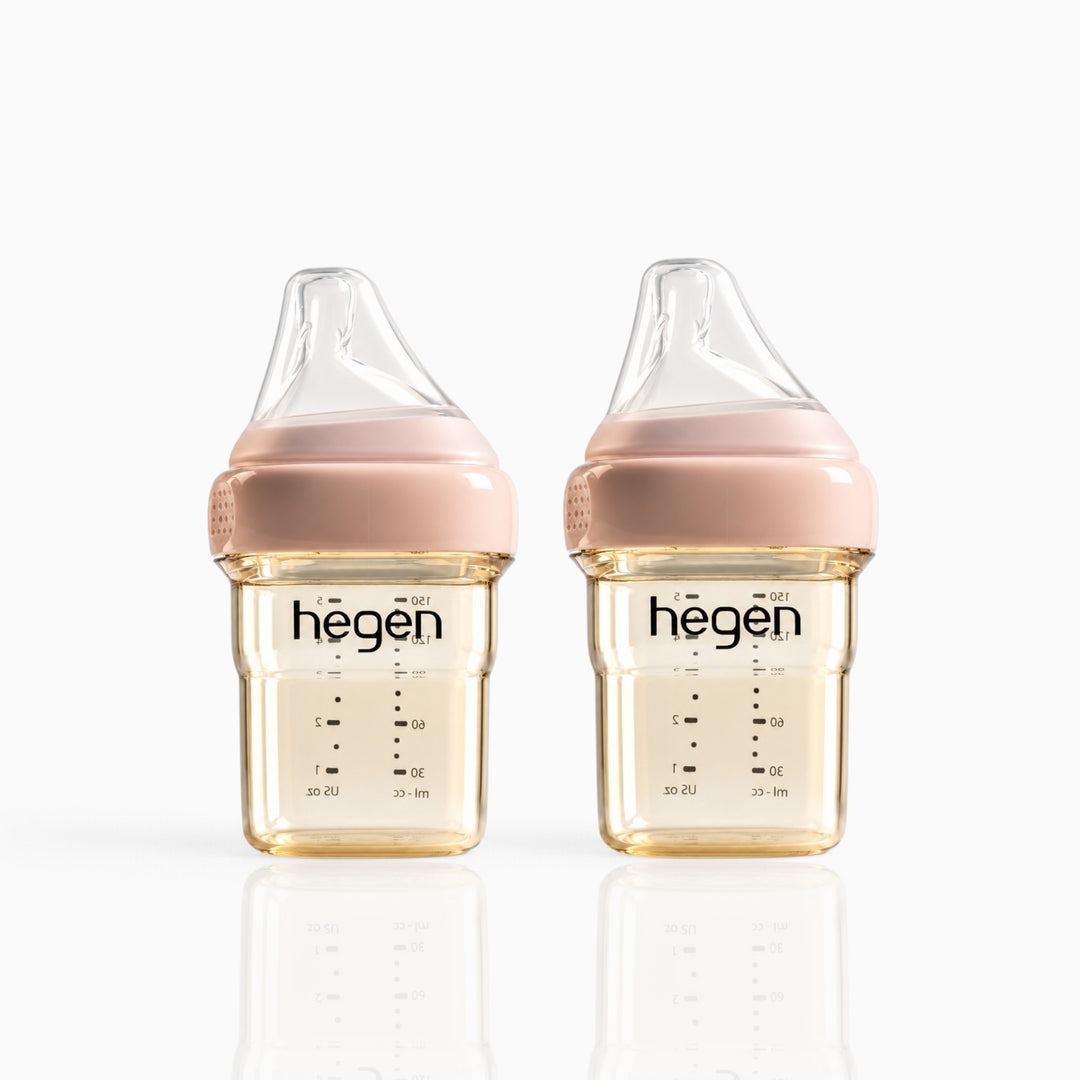 Hegen PPSU Anti-Colic Baby Bottle - 1 to 3 Months 150ml/5oz - Pink - 2-Pack