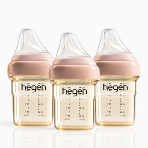 Hegen PPSU Anti-Colic Baby Bottle - 1 to 3 Months 150ml/5oz - Pink - 3-Pack