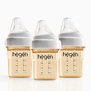 Hegen PPSU Anti-Colic Baby Bottle - 1 to 3 Months 150ml/5oz - 3-Pack - White