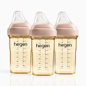 Hegen PPSU Anti-Colic Baby Bottle - 3 to 6 Months - 240ml/8oz - Pink - 3-Pack
