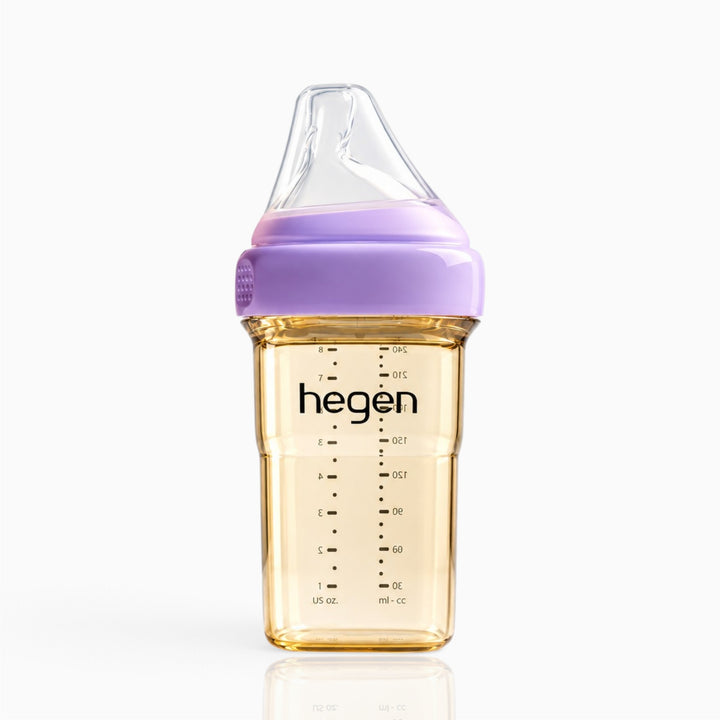 Hegen PPSU Anti-Colic Baby Bottle - 3 to 6 Months - 240ml/8oz - Purple