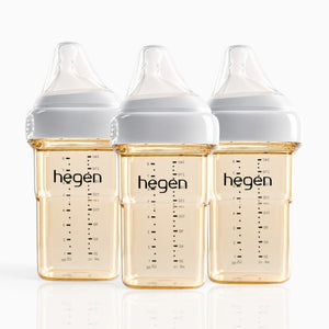 Hegen PPSU Anti-Colic Baby Bottle - 3 to 6 Months - 240ml/8oz - 3-Pack - White