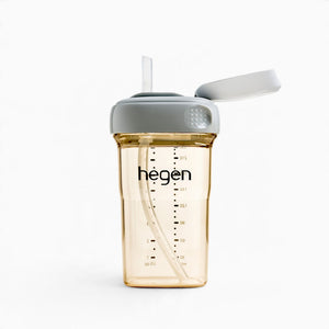 Hegen PPSU Straw Cup - 6 Months Plus - 240ml/8oz - Grey
