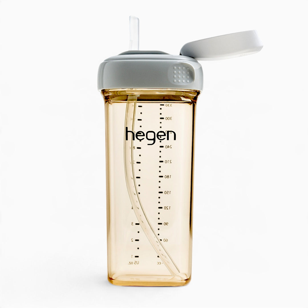 Hegen PPSU Straw Cup - 9 Months Plus - 330ml/11oz - Grey