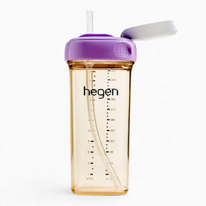 Hegen PPSU Straw Cup - 9 Months Plus - 330ml/11oz - Purple