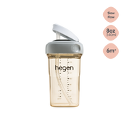 Hegen PPSU Straw Cup - 6 Months Plus - 240ml/8oz - Grey