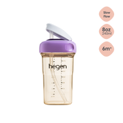 Hegen PPSU Straw Cup - 6 Months Plus - 240ml/8oz - Purple