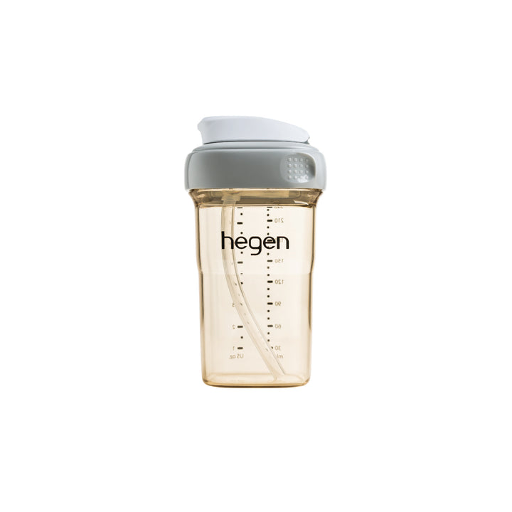 Hegen PPSU Straw Cup - 6 Months Plus - 240ml/8oz - Grey