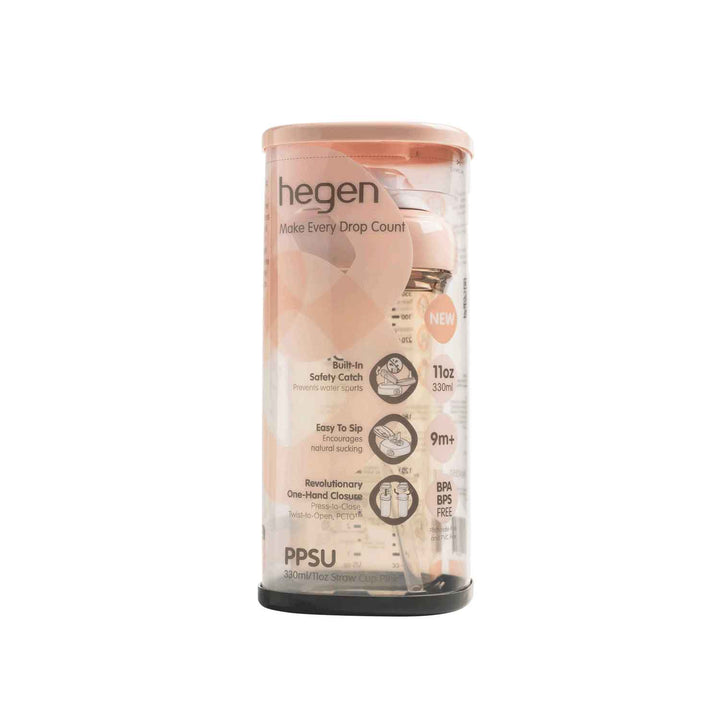Hegen PPSU Straw Cup - 9 Months Plus - 330ml/11oz - Pink