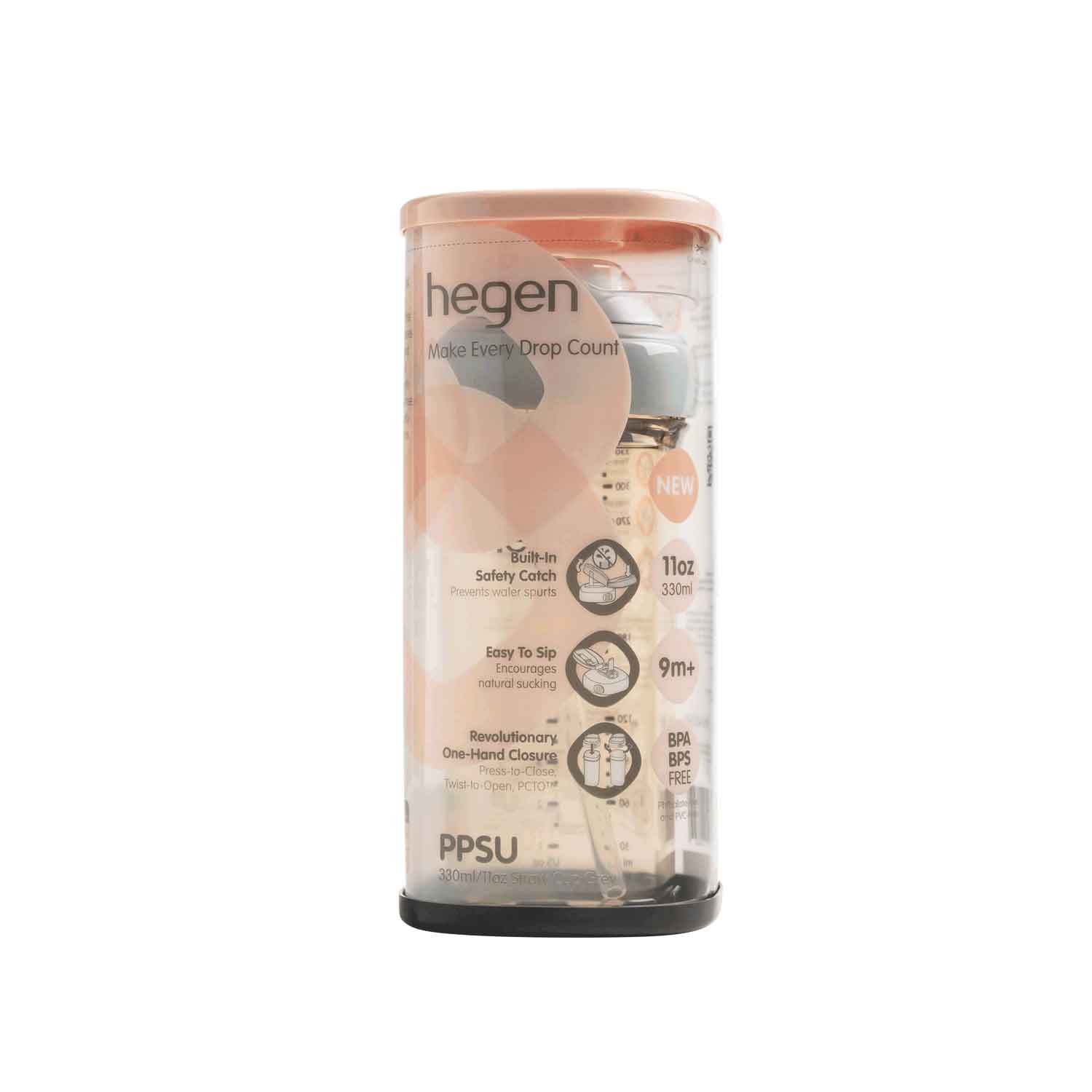 Hegen PCTO™ 330ml/11oz Straw Cup PPSU Grey (9 months and above) NEW