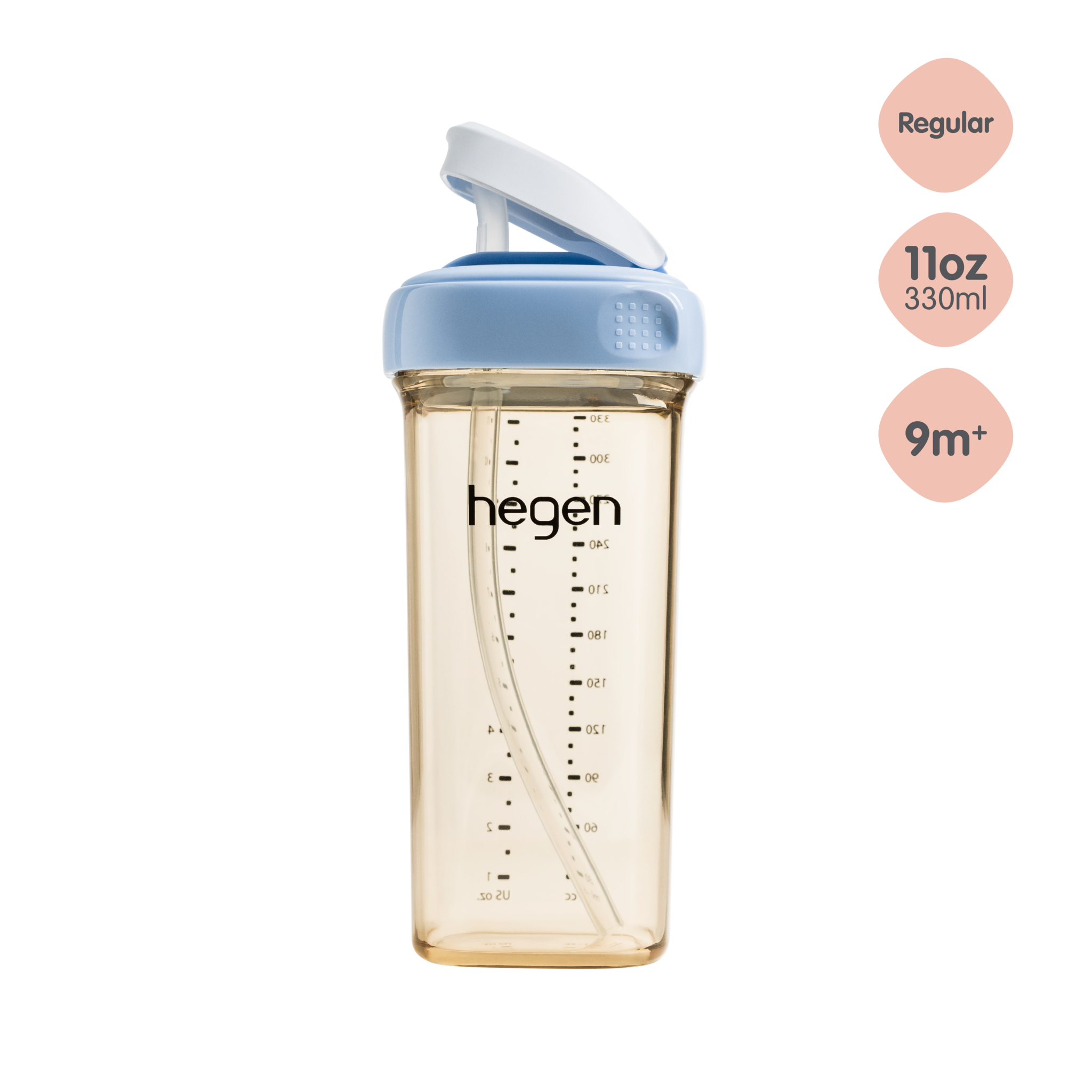 Hegen PCTO™ 330ml/11oz Straw Cup PPSU Blue (9 months and above) NEW