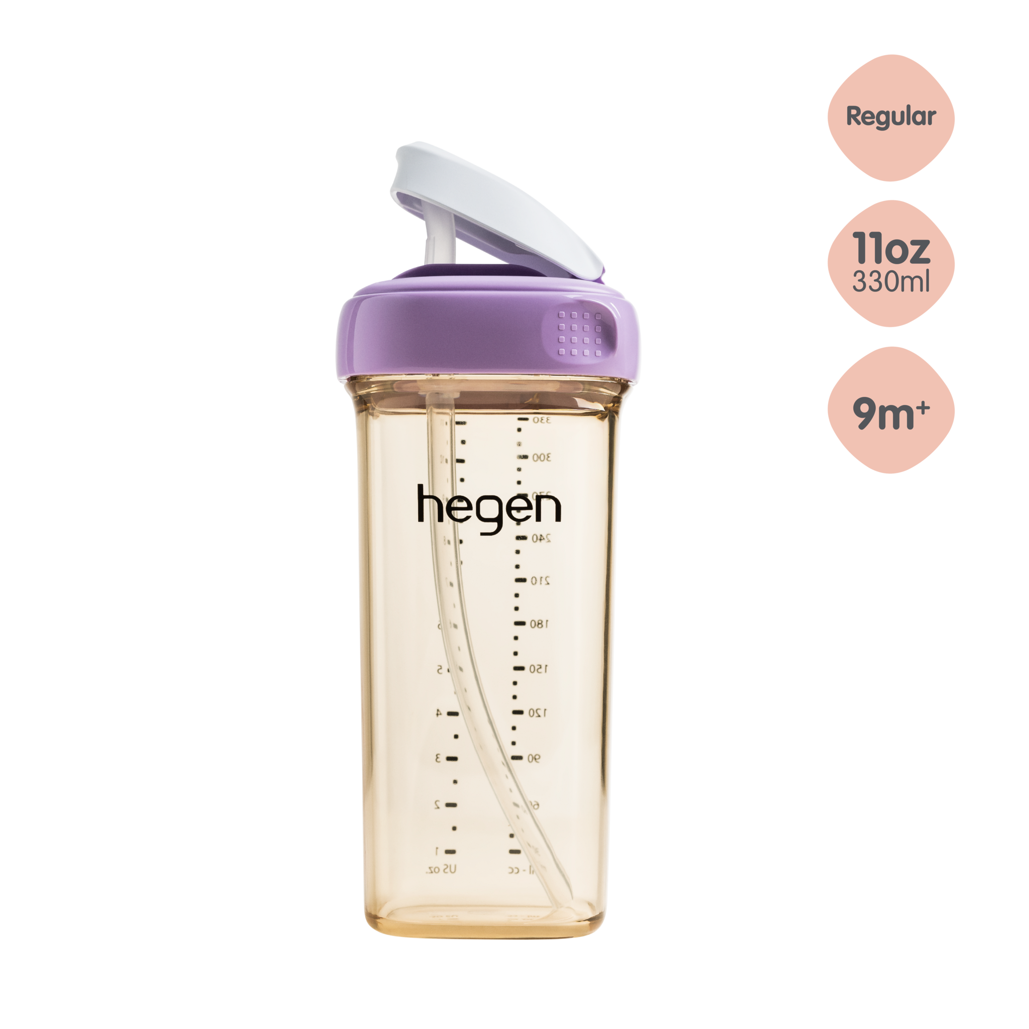 Hegen PCTO™ 330ml/11oz Straw Cup PPSU Purple (9 months and above) NEW