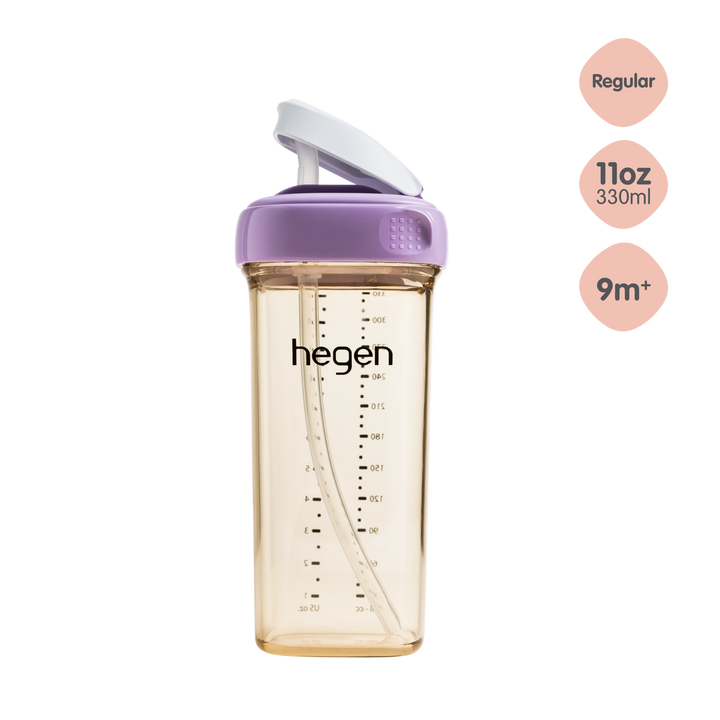 Hegen PPSU Straw Cup - 9 Months Plus - 330ml/11oz - Purple