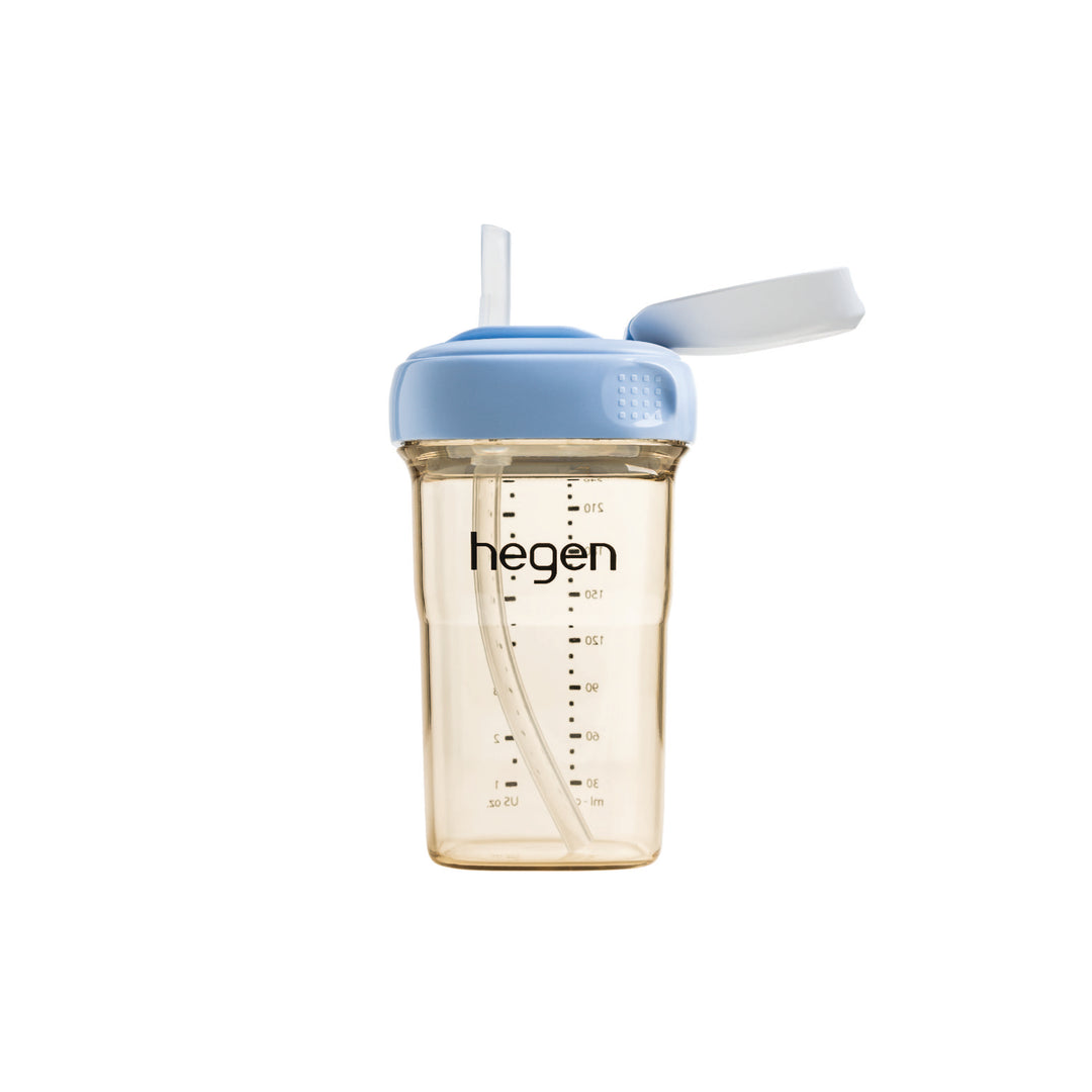 Hegen PPSU Straw Cup - 6 Months Plus - 240ml/8oz - Blue