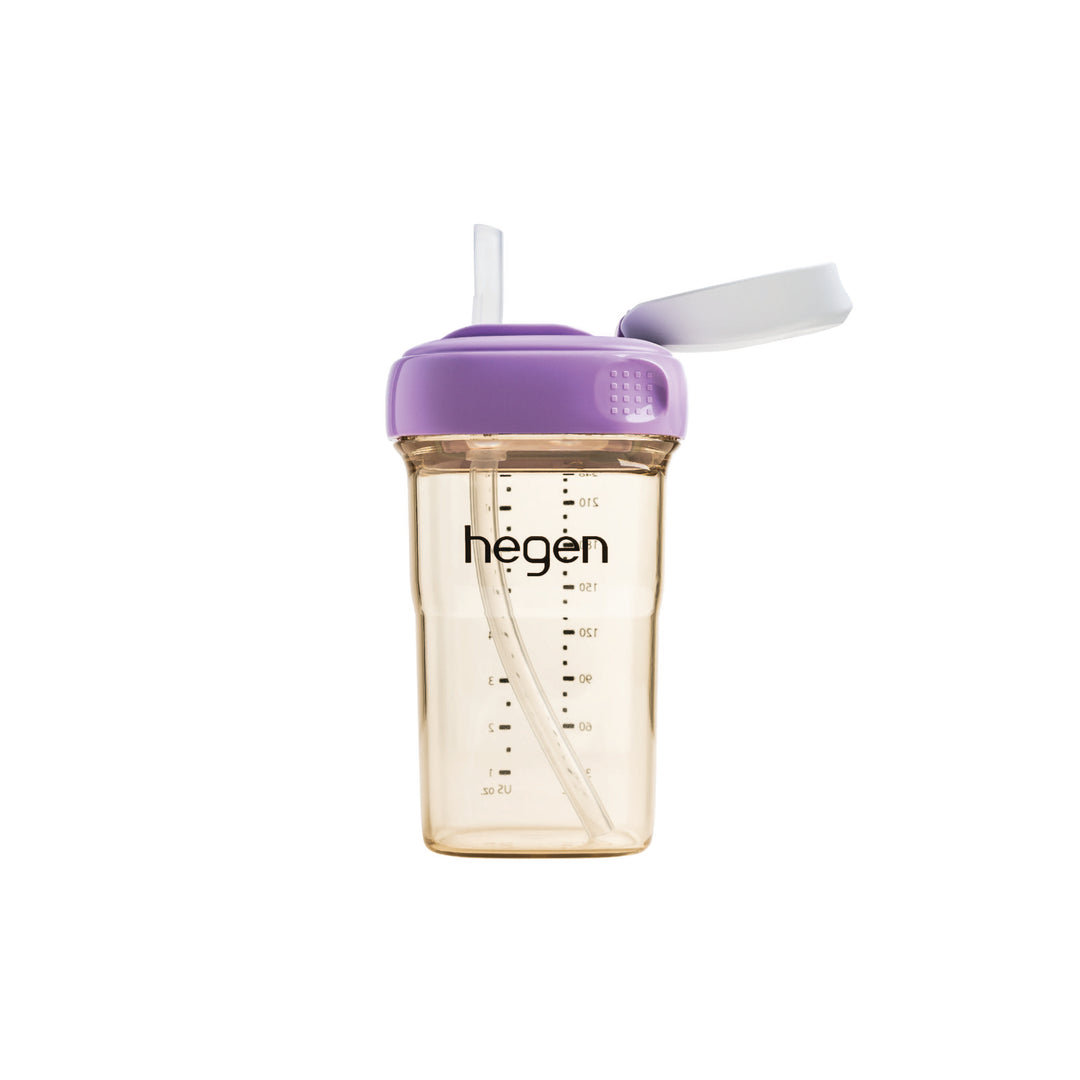 Hegen PPSU Straw Cup - 6 Months Plus - 240ml/8oz - Purple