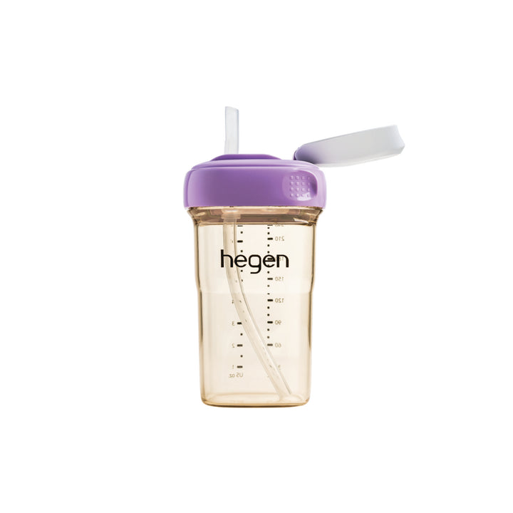 Hegen PPSU Straw Cup - 6 Months Plus - 240ml/8oz - Purple